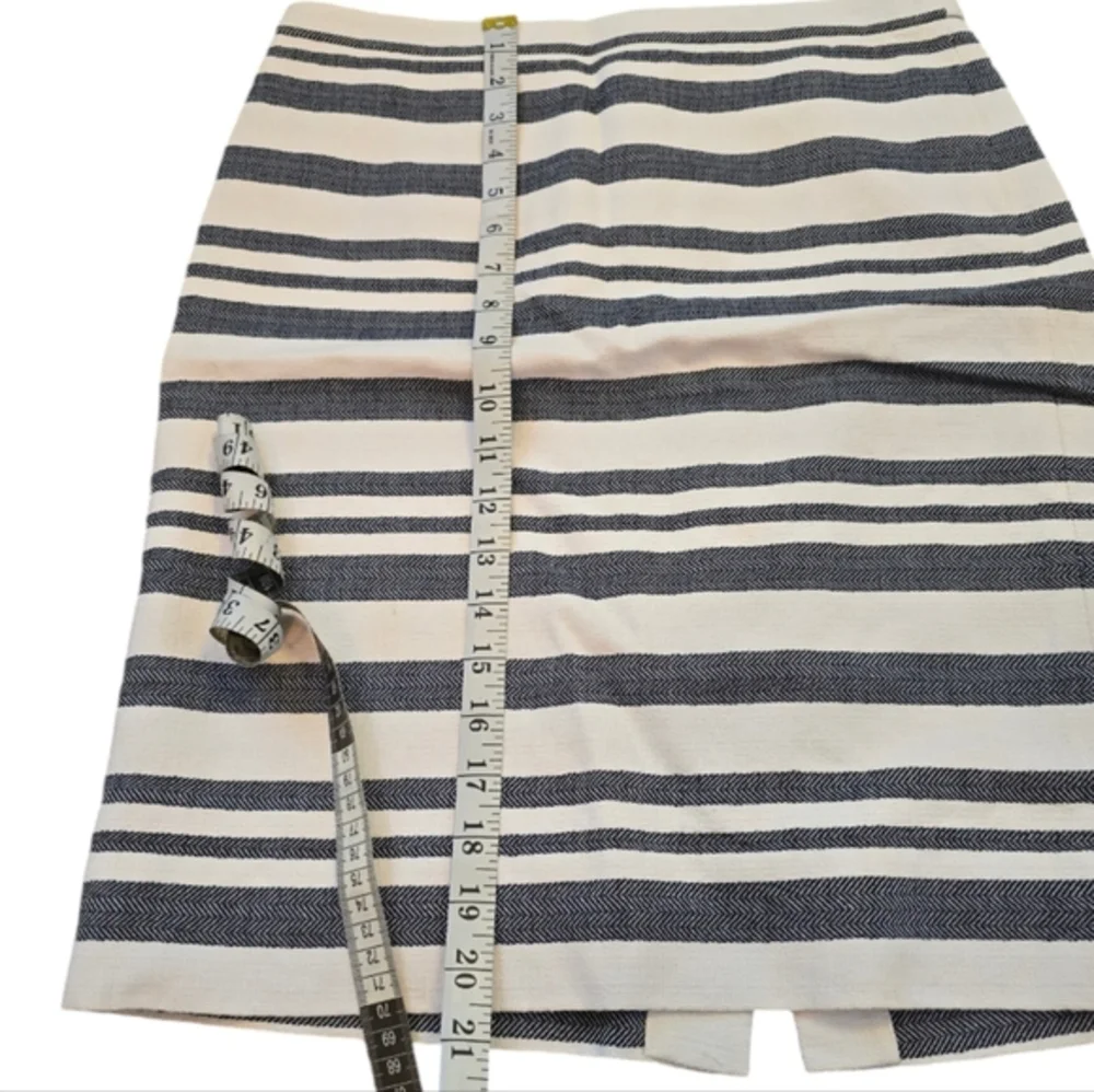 J. Crew Nautical Stripe‎ Pencil Skirt Knee Length Business Casual Womens